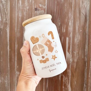 Pot à cookies personnalisé – Cadeau de Noël Marraine Tatie Tata
