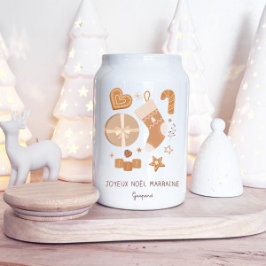 Pot à cookies personnalisé – Cadeau de Noël Marraine Tatie Tata