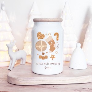 Pot à cookies personnalisé – Cadeau de Noël Marraine Tatie Tata