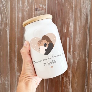 Pot à cookies “Veux-tu être ma marraine ?” – Cadeau personnalisé pour une demande originale