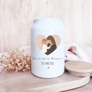 Pot à cookies “Veux-tu être ma marraine ?” – Cadeau personnalisé pour une demande originale