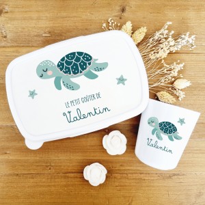 Set goûter personnalisé enfant – Thème Tortue