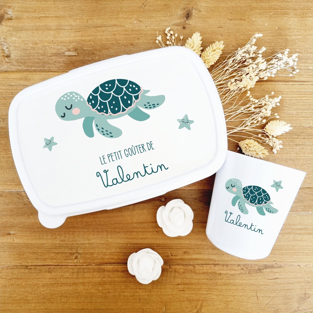 Set goûter personnalisé enfant – Thème Tortue