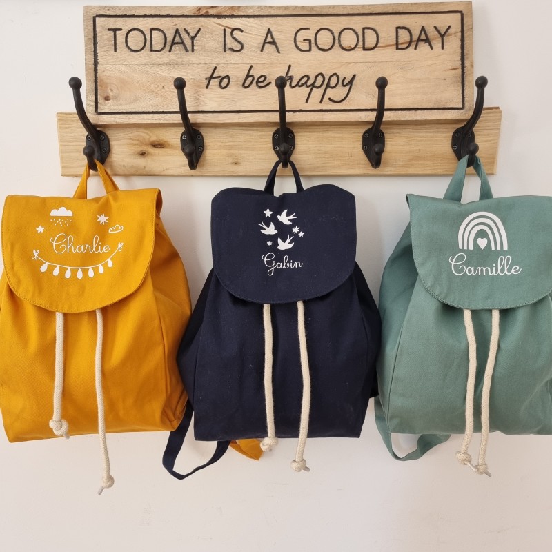 Sac à dos personnalisé enfant – coton bio & prénom