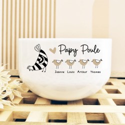 Bol céramique personnalisé papi poule/papa poule