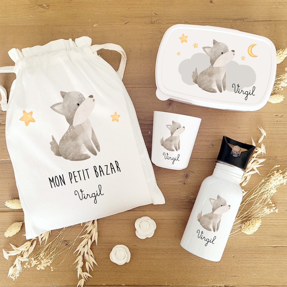 Kit goûter personnalisé motif loup sous les étoiles – Sweet Chic Accessoires