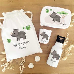Kit goûter personnalisé motif rhinocéros – Sweet Chic Accessoires