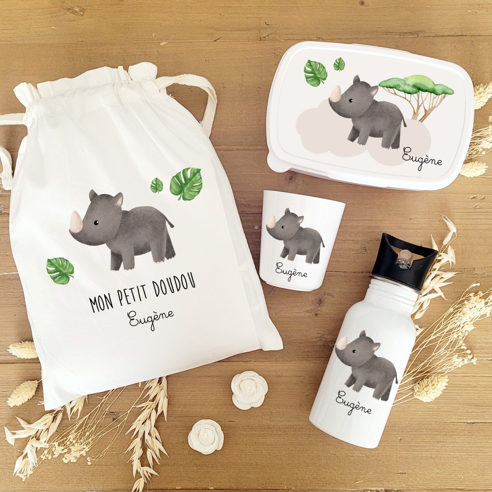 Kit goûter personnalisé motif rhinocéros – Sweet Chic Accessoires