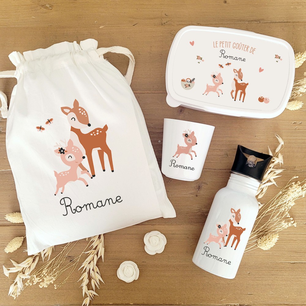Kit goûter personnalisé motif biche et faon – Sweet Chic Accessoires