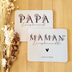 Tapis de souris personnalisé – Papa Exceptionnel & Maman Exceptionnelle