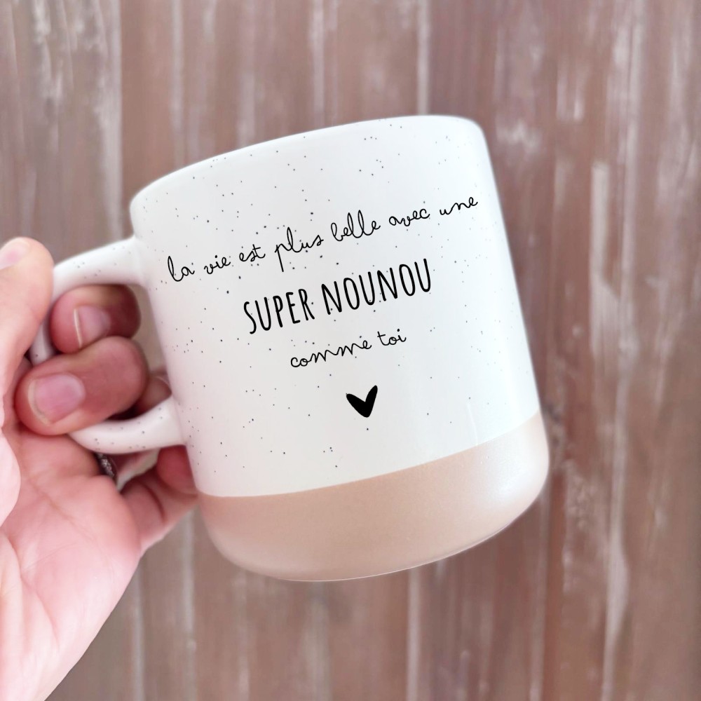 Tasse grès chiné - super nounou comme toi