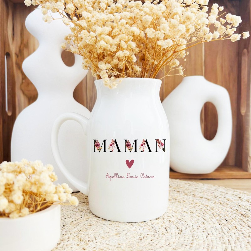 Pot à lait personnalisé collection Burgundy texte maman - Sweet Chic Accessoires