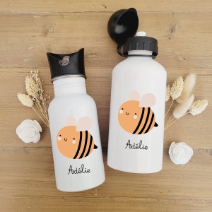 Gourde personnalisée enfant 10 – Paille intégrée ou bouchon sport