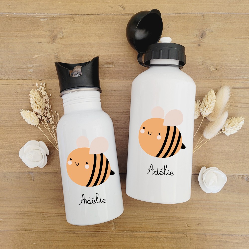 Gourde personnalisée enfant 10 – Paille intégrée ou bouchon sport