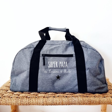 Sac de voyage personnalisé homme – Super Papa, Parrain, Papi...