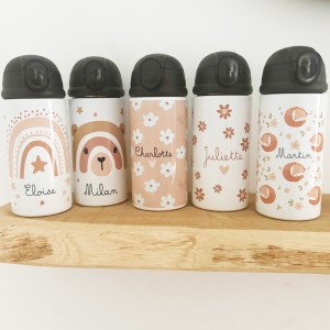 Gourde paille rétractable personnalisable- motifs au choix - Sweet Chic Accessoires