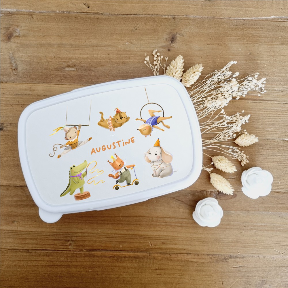 Boite à goûter personnalisable motif cirque - Sweet Chic Accessoires