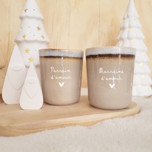 Mug en grès “d’amour” – Cadeau personnalisé pour toute la famille