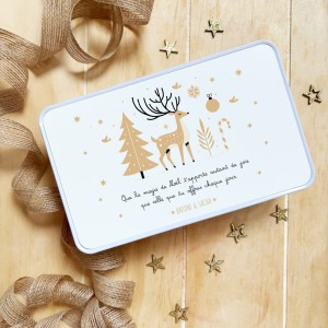 Boîte Noël en métal blanche...