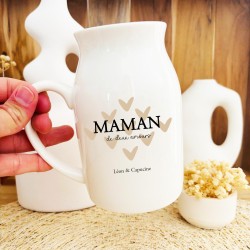 Pot à lait / vase en céramique personnalisé – Maman et ses amours