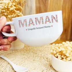 bol personnalisé maman fleurs