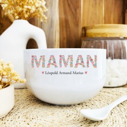 Bol maman personnalisé fleurs liberty