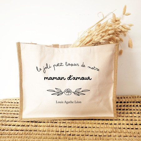 Cabas "Le joli petit bazar de notre maman d'amour" - Fête des mères