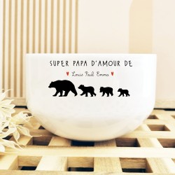 Bol en céramique personnalisé Papa Ours – Super Papa / Papi