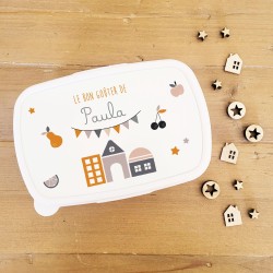 Boite à goûter personnalisée motif guirlande de fanions – Sweet Chic Accessoires