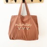 Grand cabas personnalisable rose maman coeur