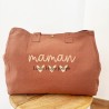 Grand cabas personnalisable rose maman coeur