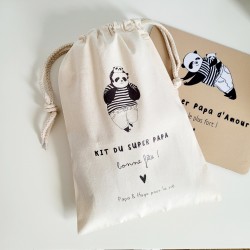 Kit du Super Papa / Papi – Sac personnalisé en coton