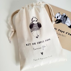 Kit du Super Papa / Papi – Sac personnalisé en coton