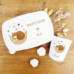 Set goûter personnalisé enfant – Thème Renard Endormi & prénom
