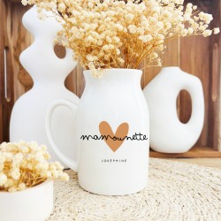 pot a lait petit vase personnalisable coeur maman