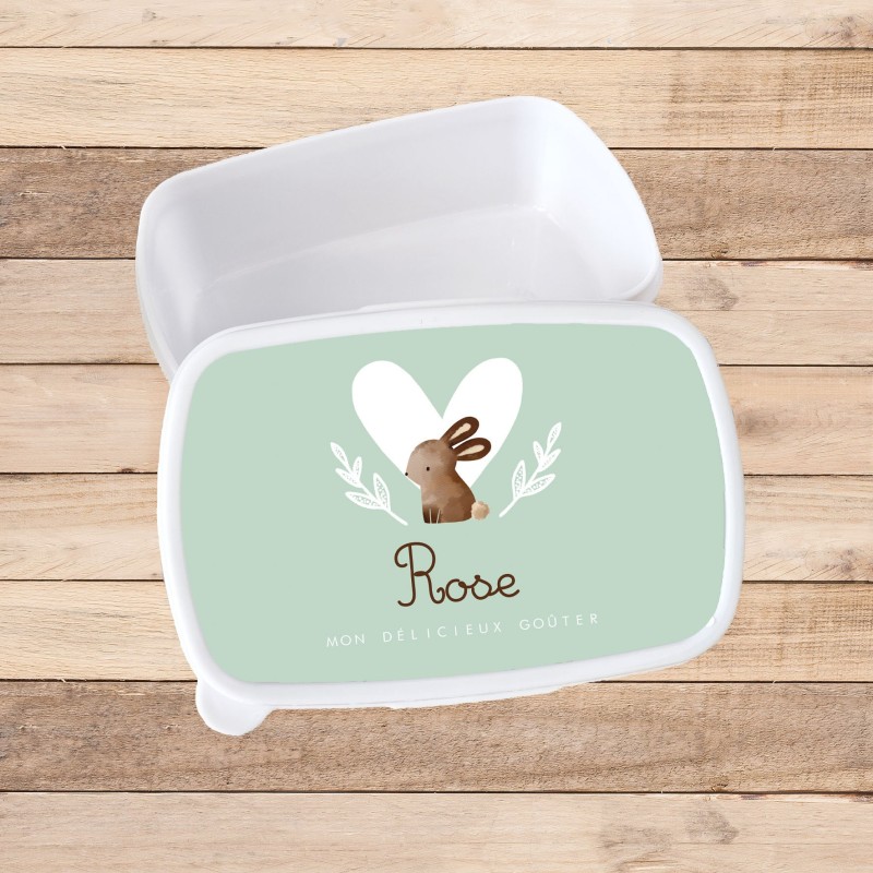Boite à goûter lapin et cœur - Sweet Chic Accessoires