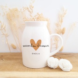 pot a lait petit vase personnalisable coeur maman
