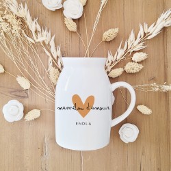 pot a lait petit vase personnalisable coeur maman